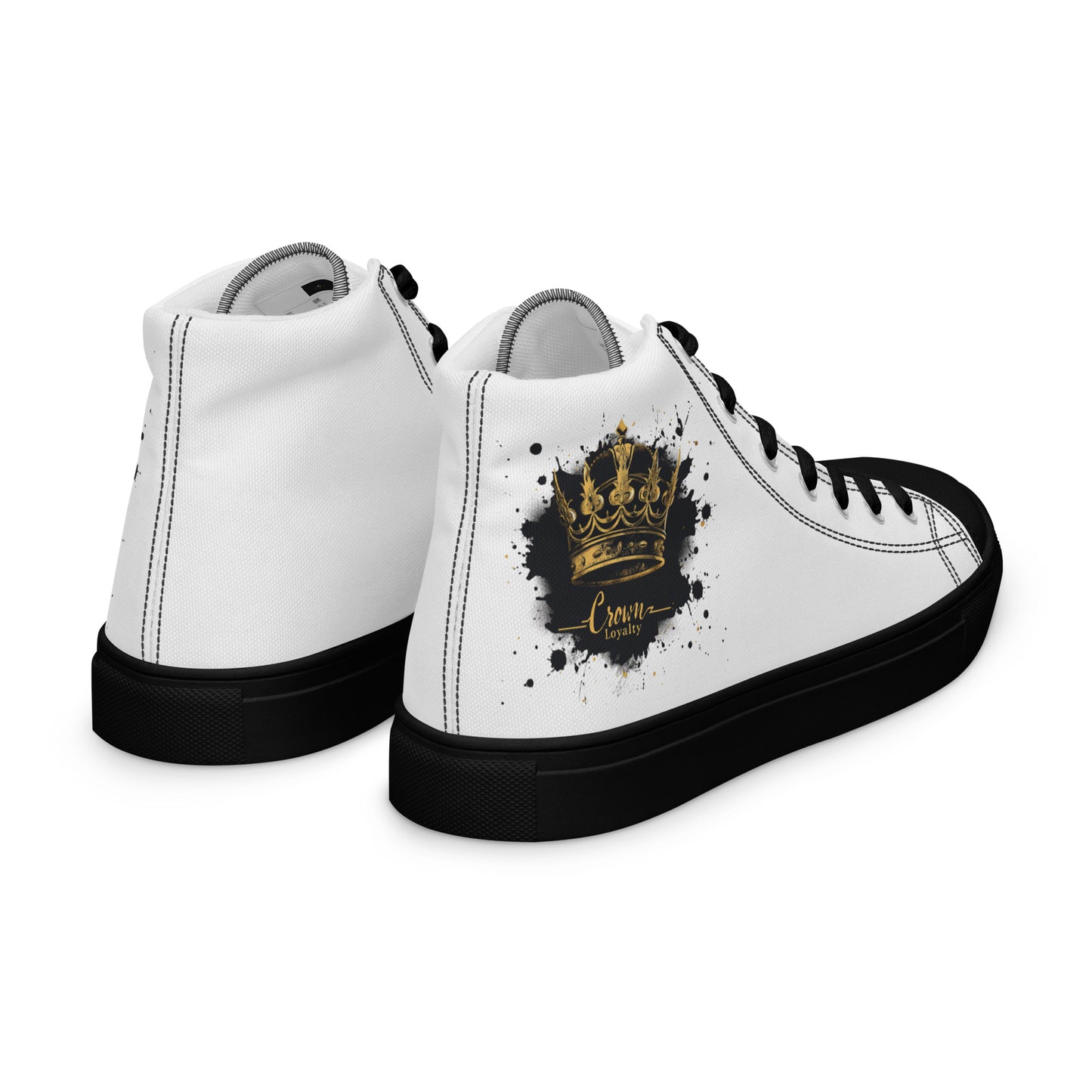 Graphic White Mens High Top Canvas Shoes