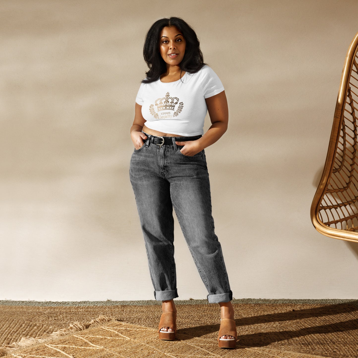 Golden Crown Crop Tee